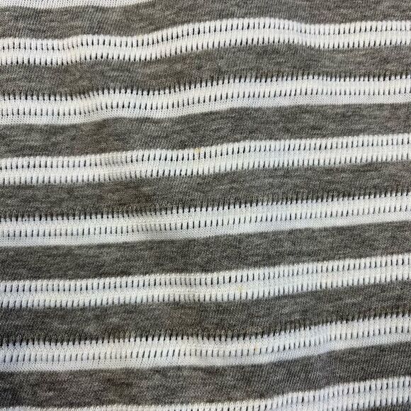 Reiss White Grey Striped Knit Tee Button Back Small - Picture 11 of 12